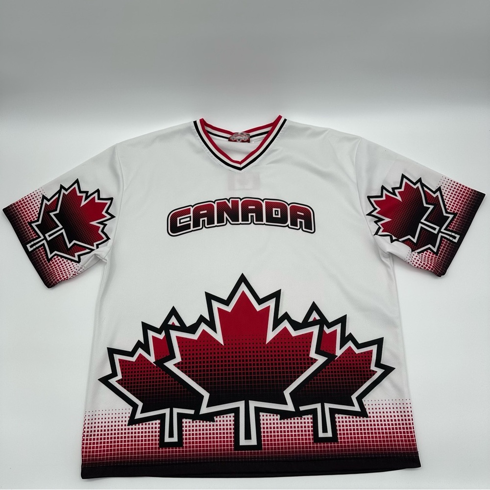 Canada Leaf Hockey Jersey Shirt Teepee Sports Men’s Size Medium M Red White